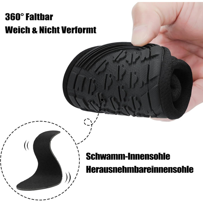 Чоботи для плавання SAGUARO: чоловічі та жіночі, легкі, швидковисихаючі, неопренові, розміри EU 36-47, чорний колір