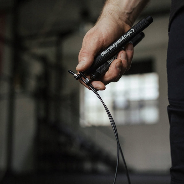 Професійна спортивна скакалка STORM SPEED ROPE SV2, чорна + чохол