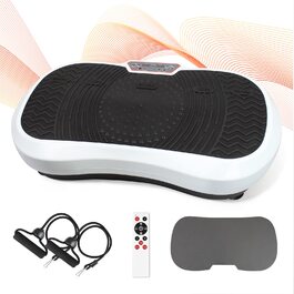 Віброплатформа Leogreen для фітнесу, біла/чорна, 69x39x13 см - тренажер для схуднення та масажу