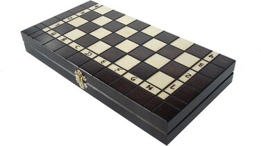 Набір шахів 3 в 1 Abio: шахи, шашки, нарди. Дерев'яне шахове поле 35,5x35,5 см. Якісний, складаний набір для дорослих.