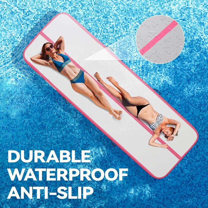 AirTrack Мат для гімнастики з електричною помпою, 10-600 см заввишки, 2-6 м завдовжки, рожевий, 600x100x10 см