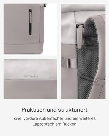 Рюкзак Kapten & Son Aarhus 14 л, водостійкий, роллтоп, для ноутбука 14'', унісекс, для подорожей, міста, університету та роботи