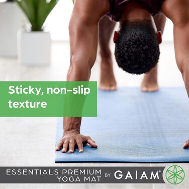 Йога-мат Gaiam Essentials з ременем, 183×61×0,6 см, високоякісний килимок для йоги