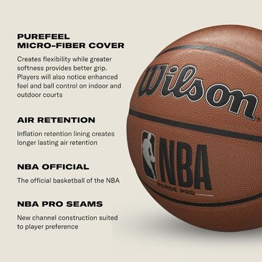 М'яч для баскетболу Wilson NBA Forge Pro Indoor/Outdoor, розмір 6 та 7, зелений