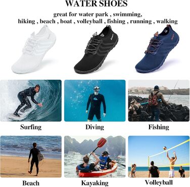 Водні черевики для плавання Raqua - чоловічі та жіночі, розмір 35-47, білі