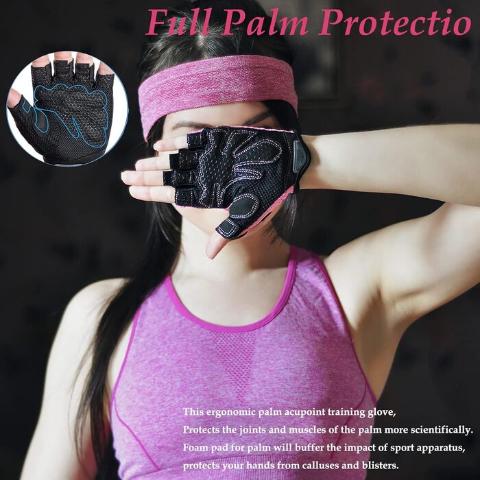 Рукавички для фітнесу LeerKing: дихаючі спортивні рукавички для занять у залі, йоги, велоспорту та бігу (рожеві)