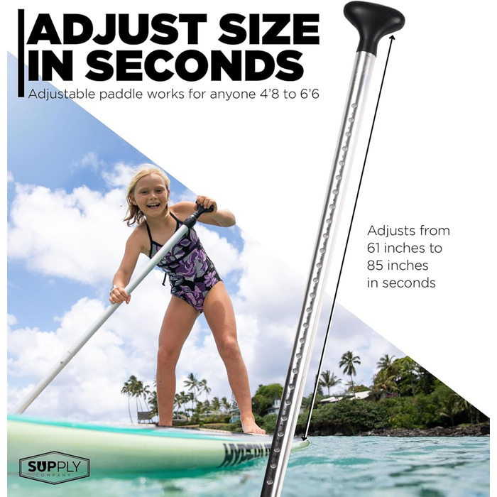 SUP Supply – трисекційне весло для SUP-борду, регульоване алюмінієве плаваюче весло, легке, міцне, складане для подорожей, сіре