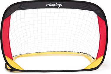 Ворота для футболу Relaxdays Pop-Up 2 шт., чорно-червоно-золоті, 80 x 119 x 83 см
