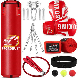 Набір для боксу Prorobust: мішок 120 см PU, рукавички 12oz, для MMA, кікбоксингу, домашніх тренувань (порожній)