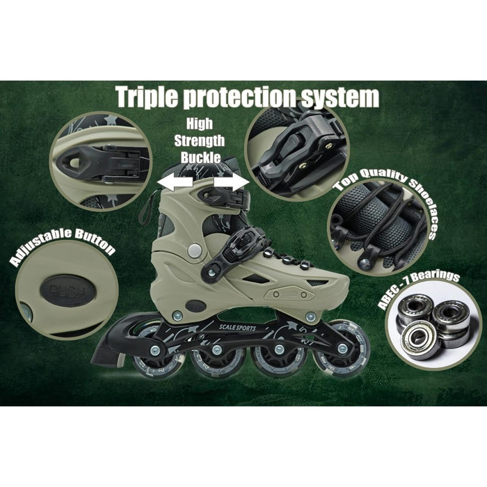 Регульовані ролики з підсвічуванням - дитячі ролики для інлайнів для дітей та дорослих S (11C-1.5 UK) сірі