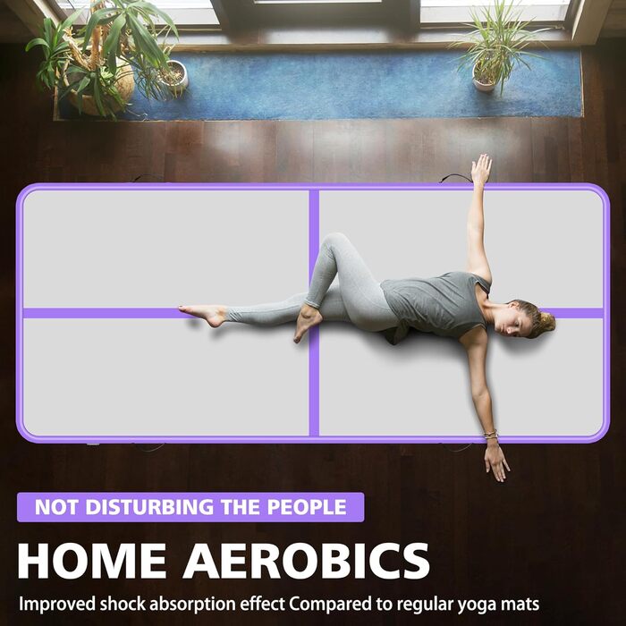 Надувний килимок для гімнастики BPB з електричним насосом. 10ft (300x100x10cm) - тренажер для акробатики, дому, спортзалу, йоги, пляжу та інших видів спорту