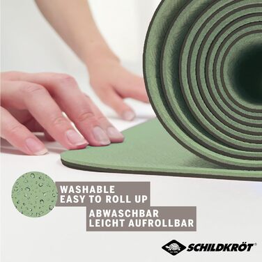 Йога-мат Schildkröt Fitness BICOLOR, двосторонній, не містить ПВХ, антиковзкий, 180x61x0,4 см, у чохлі, зелений / моховий