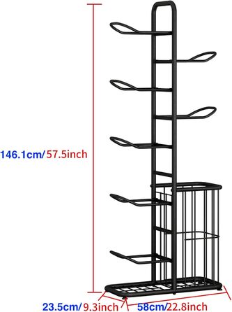 Стійка для зберігання спортивного інвентарю 7-Ball, 146 см (чорна)