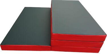 Складаний гімнастичний мат NiroSport 200x100x8 см, м'який, водонепроникний, для фітнесу, спорту, тренувань, гостьовий матрац, зелено-червоний