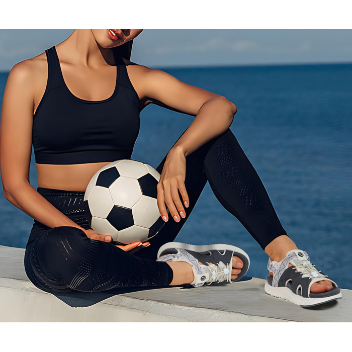 ONCAI Легкі сандалі для жінок, спортивні трекінгові сандалі з підтримкою стопи та ортопедичною устілкою для Plantar Fasciitis, регульовані ремінці, розміри 36-43 (43 EU, сірий та білий)