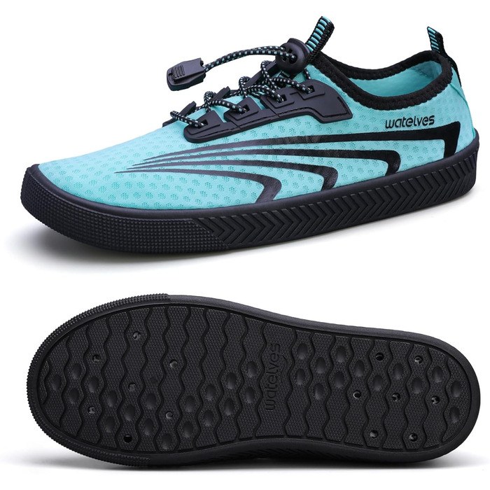 Чоботи для плавання WateLves: чоловічі та жіночі, для пляжу, аквашузи, босоніжки для плавання, швидко сохнуть, колір: місячний зелений, розмір EU 37