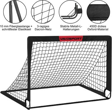 Ворота для футболу в сад для дітей. Набір для тренувань з 2-х воріт Pop-Up, складаються, для гри в приміщенні/на вулиці. Включає м'яч розміру 3, конуси (10 шт.) та насос для м'яча