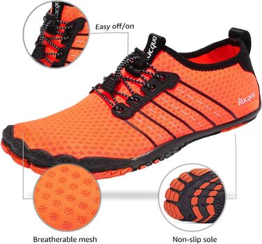 Чоловічі та жіночі водяні шльопанці з сітчастої тканини, barefoot, Wz112, помаранчевий колір