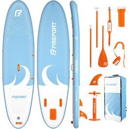 Надувний SUP-борд FBSPORT для дорослих та підлітків: комплект з насосом, веслом та аксесуарами (LightBlue)