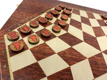 Дерев'яний 3-в-1 набір: шахи, нарди, шашки ChessEbook, 48x48 см, складаний, ручна робота