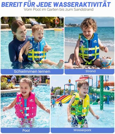 Дитячий рятувальний жилет Gogokids Float Jacket для плавання (2-9 років, 15-35 кг, S, блакитний)