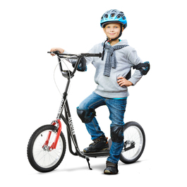 HOMCOM Скутер Самокат для дітей від 5 років Kick Scooter з пневматичною шиною та ручним гальмом, Міський скутер, Стабільний та безпечний, Синій | Аосом