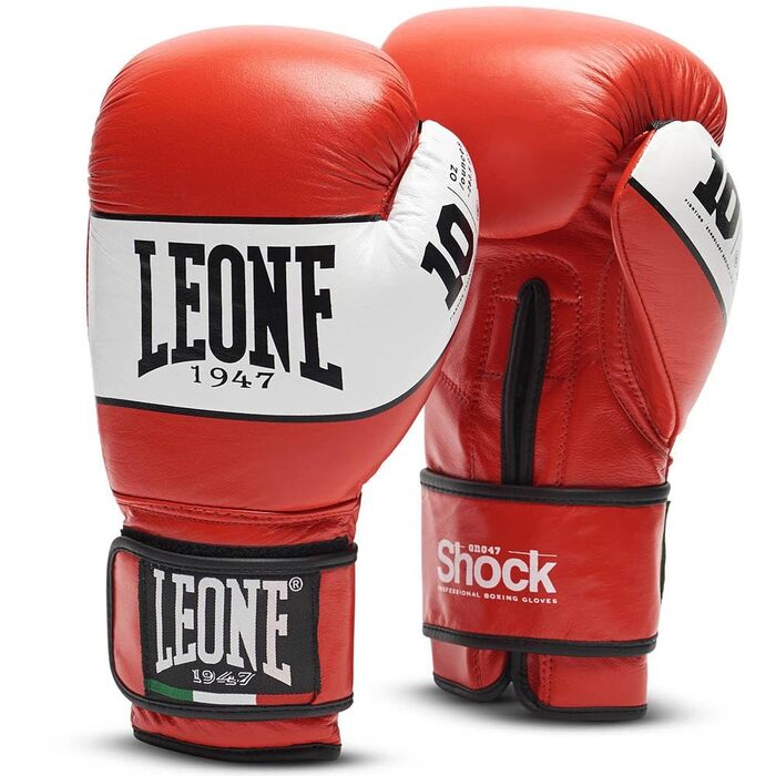 Боксерські рукавиці Leone 1947 Shock 8oz червоні - професійні для тренувань та спарингів