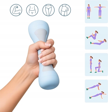 Набір регульованих гантелей Relaxdays, 2 шт., 1-2 кг, гумові