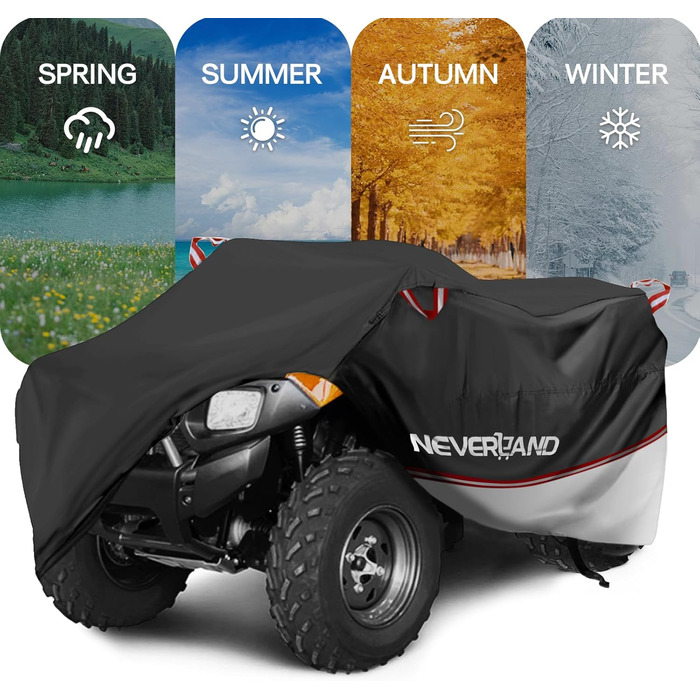 Водонепроникний чохол для квадроцикла Neverland Quad Abdeckplane, XXXL (256x110x120 см), чорний та сріблястий