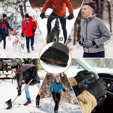 Рукавички зимові GXCROR 3M Thinsulate, для велосипеда, бігу, риболовлі та мотоцикла, чорні, розмір M