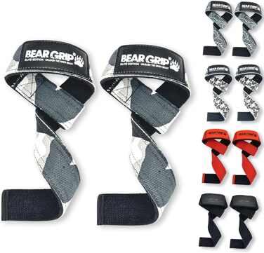 Преміум ремені для тяги BEAR GRIP Dual Ply, Elite Edition, камуфляж