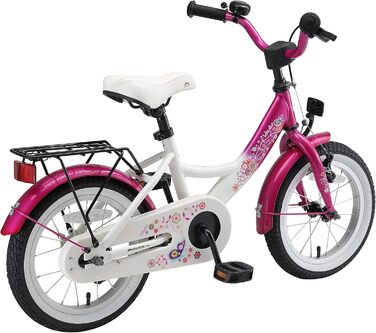 Дитяче велосипед BIKESTAR 14 дюймів для хлопчиків та дівчаток від 4 років | Класичний дизайн | Рожево-білий | Без ризику тестування