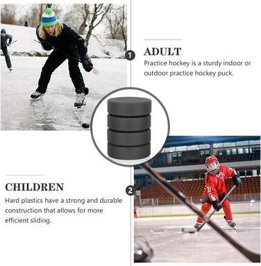 Дискові шайби для хокею VANZACK: 4 шт., 7x7 см, для дітей та дорослих, гумові тренувальні шайби для інлайну та вуличної гри