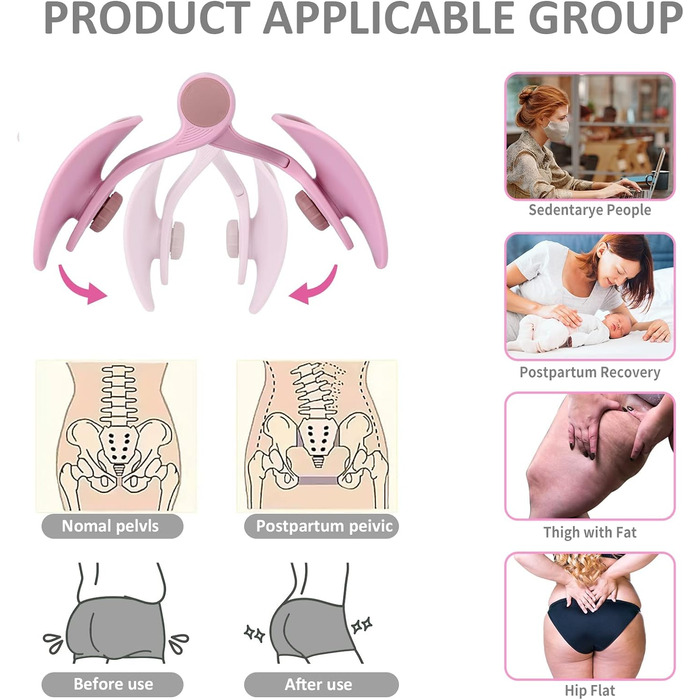 Тренування м'язів тазового дна та стегон для жінок: тренажер для стегон, тренажер сідниць, фіолетовий