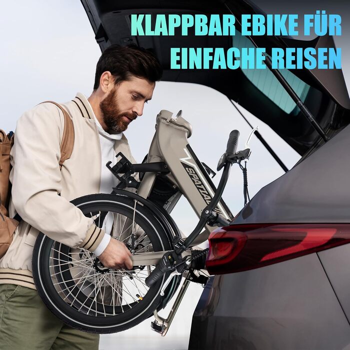 Електровелосипед SPATIAL E Bike Klappard 20 дюймів, 250W, 36V 374.4Wh, 7-швидкісний, LCD, для міста, для чоловіків та жінок