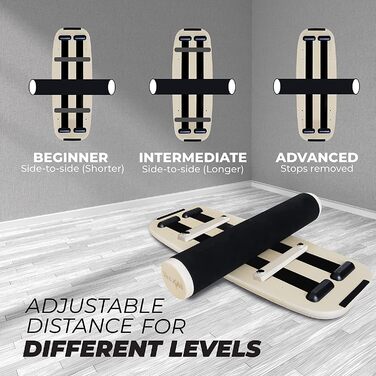 Yes4All Дерев'яний балансборд для дому, серфінг, тренування всіх рівнів (сірий/чорний)