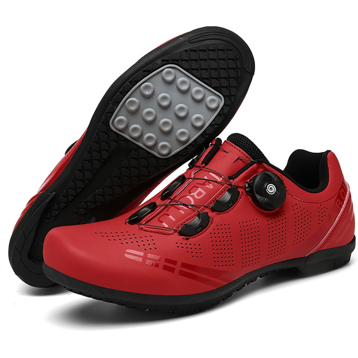 Велосипедні шкарпетки для чоловіків та жінок: шосейні та MTB, з гумовою підошвою, дихаючі кросівки, нековзкі, без фіксації, для гірського велосипеда, розміри 36-47 EU, білі (37 EU, червоні)