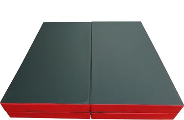 Складаний гімнастичний мат NiroSport 200x100x8 см, м'який, водонепроникний, для фітнесу, спорту, тренувань, гостьовий матрац, зелено-червоний