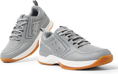 Тенісні кросівки FitVille для чоловіків, широка колодка, спортивні, дихаючі, бадмінтон, фітнес, зручні, снікерси, розмір 40-49, темно-синій, білий (сріблясто-сірий)