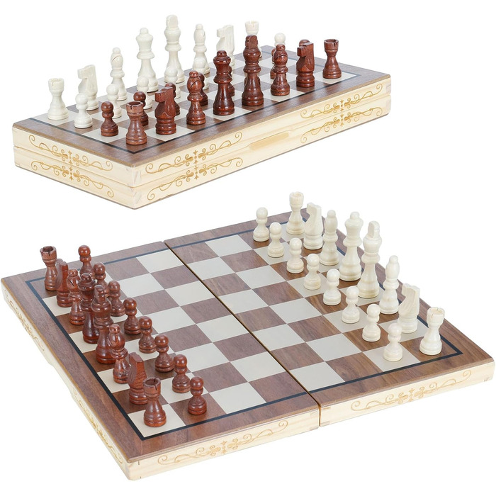 Шахи дерев'яні складані ручної роботи, 35 x 35 см - Dosenstek