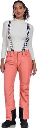 Жіночі гірськолижні штани ALOGO з мембраною, непромокаючі, теплі, для катання на сноуборді та лижах, знімні лямки, знімний снігозахист, для активного відпочинку на зиму, Orange, XS