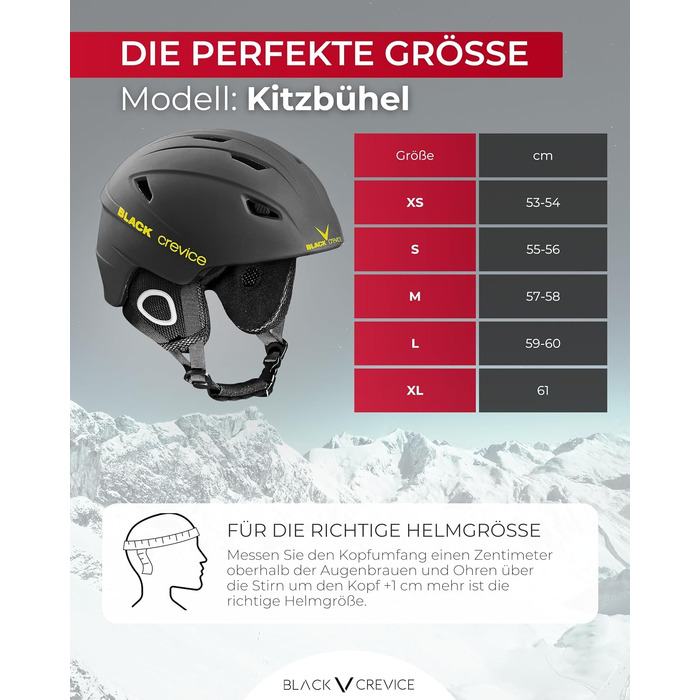 Гірськолижний шолом Kitzbühel для чоловіків та жінок, полікарбонат, регульований розмір L, чорно-жовтий