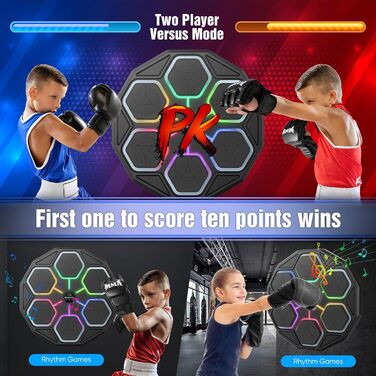 Музичний боксерський тренажер: електронна машина для ударів з Bluetooth, 11 швидкостей, 3 режими, лічильник, подарунок для дорослих та дітей