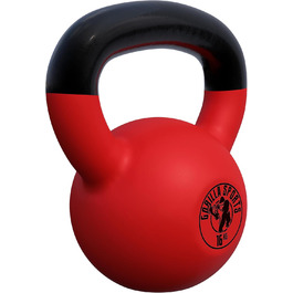 Кетлбелл GORILLA SPORTS 16 кг – гиря з чавуну у вініловому покритті для фітнесу, тренажерного залу та силових тренувань