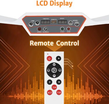 Віброплатформа Leogreen для фітнесу, біла/чорна, 69x39x13 см - тренажер для схуднення та масажу