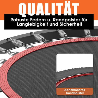 Трамплін для фітнесу DH FitLife складний, Ø102 см, 150 кг, 4 рівня регулювання ручки, стабільний та тихий для дітей та дорослих