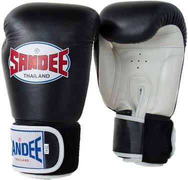 Боксерські рукавички Sandee для Муай Тай, шкіряні, чорні, 14oz, для дорослих