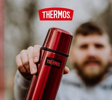 Термос із нержавіючої сталі Thermos Light & Compact 500 мл, червоний, із кришкою-чашкою, 12 годин гаряче / 24 години холодне, герметичний, без BPA