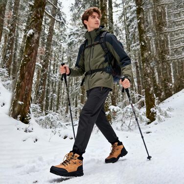 Чоловічі зимові черевики AX BOXING: утеплені, трекінгові, для хайкінгу, антиковзання, теплі снігові черевики, 41-46 EU (темно-жовтий, 46 EU)