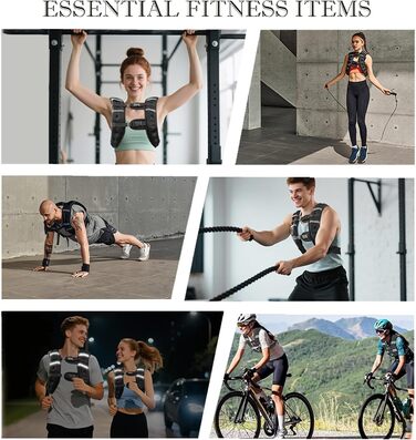 Утяжелитель для фітнесу чоловічий та жіночий з світловідбиваючими смугами 7.3 кг (16lb) для бігу, тренувань, нарощування м'язів, регульований розмір